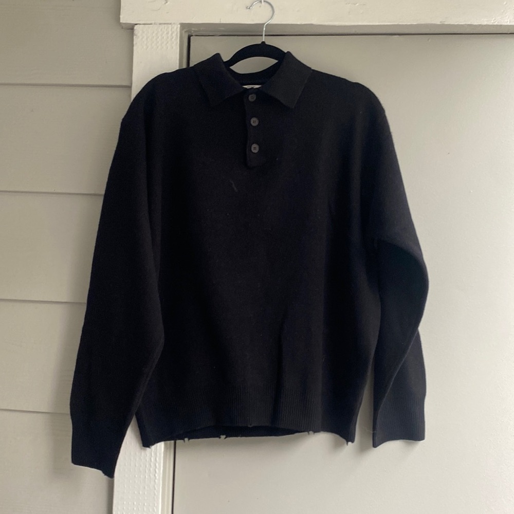 United colors of Benetton men's lambs wool long sleeve polo